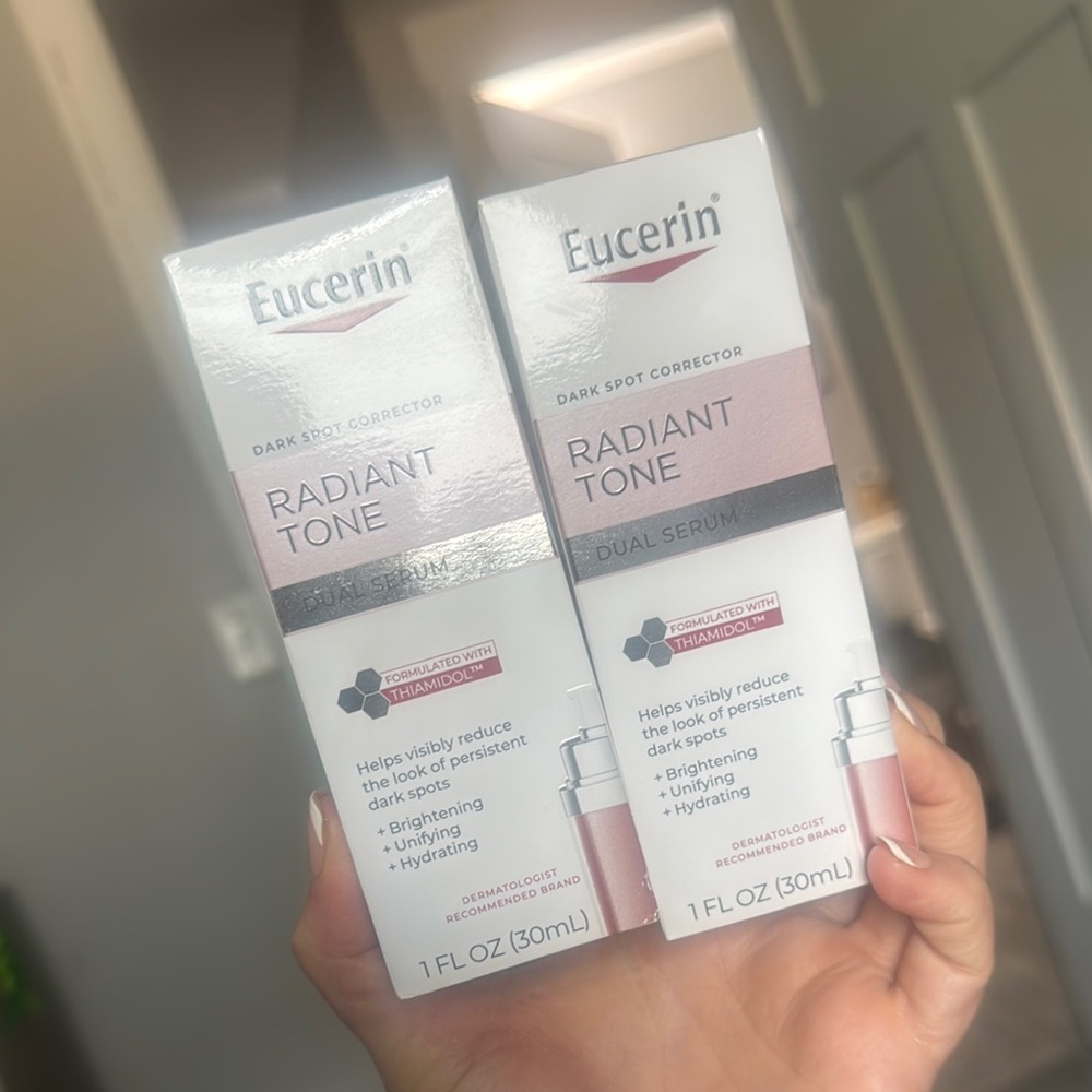 White and Pink Skincare Serum and Face Oil